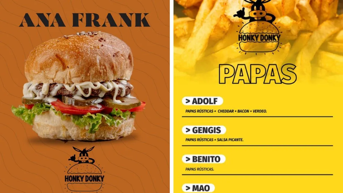 Un local de comidas santafesino ofrece hamburguesas “Ana Frank” y papas “Adolf”