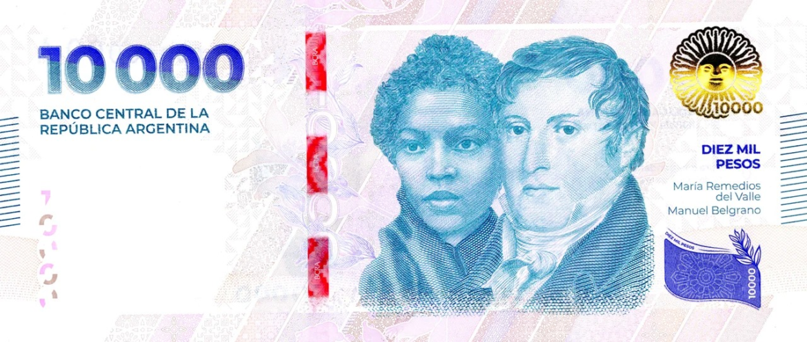 Comenzó a circular el billete de $10.000