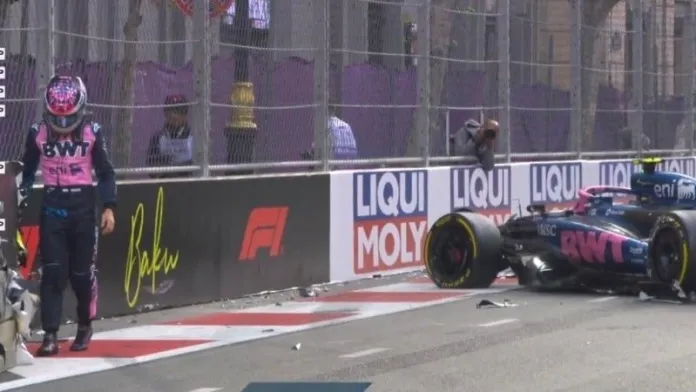 Colapinto chocó en la qualy de Bakú y largará 16º