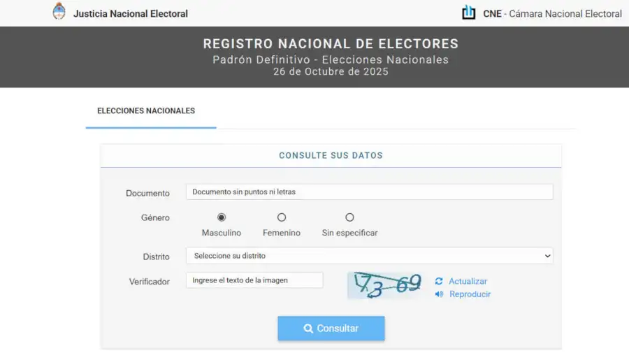 Elecciones 2026: ya podés consultar el padrón electoral definitivo