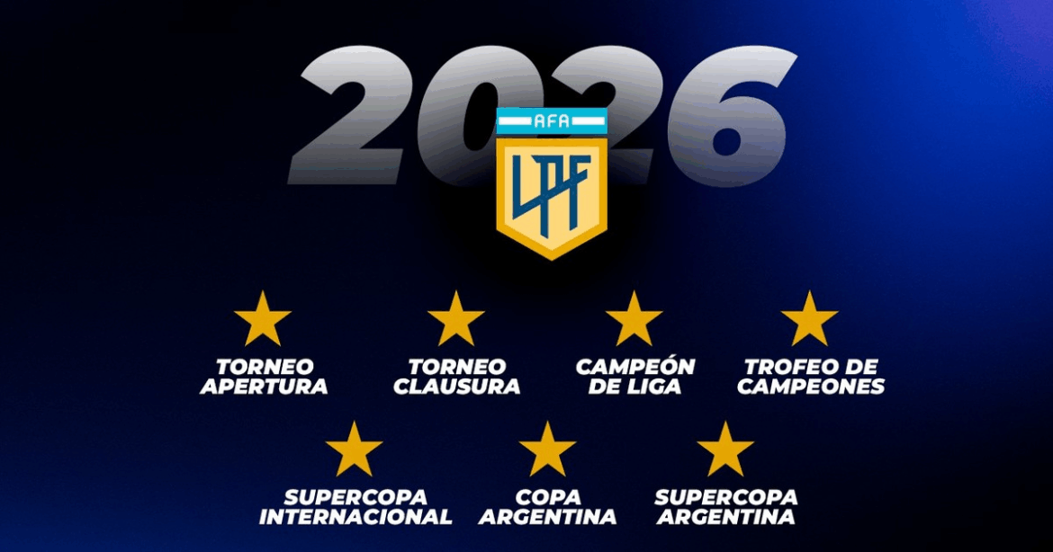 La AFA oficializó el esquema 2026: ocho trofeos en juego y un certamen debut