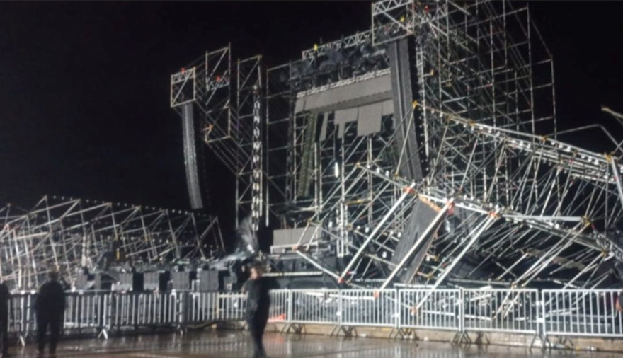 Tormenta severa en San Nicolás provocó el derrumbe del escenario principal de la Fiesta de Disfraces