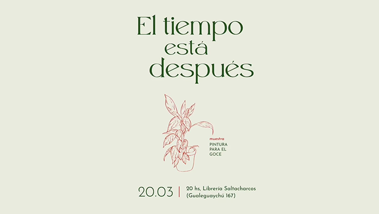 Inaugura la muestra de arte “El tiempo está después” en la librería Saltacharcos